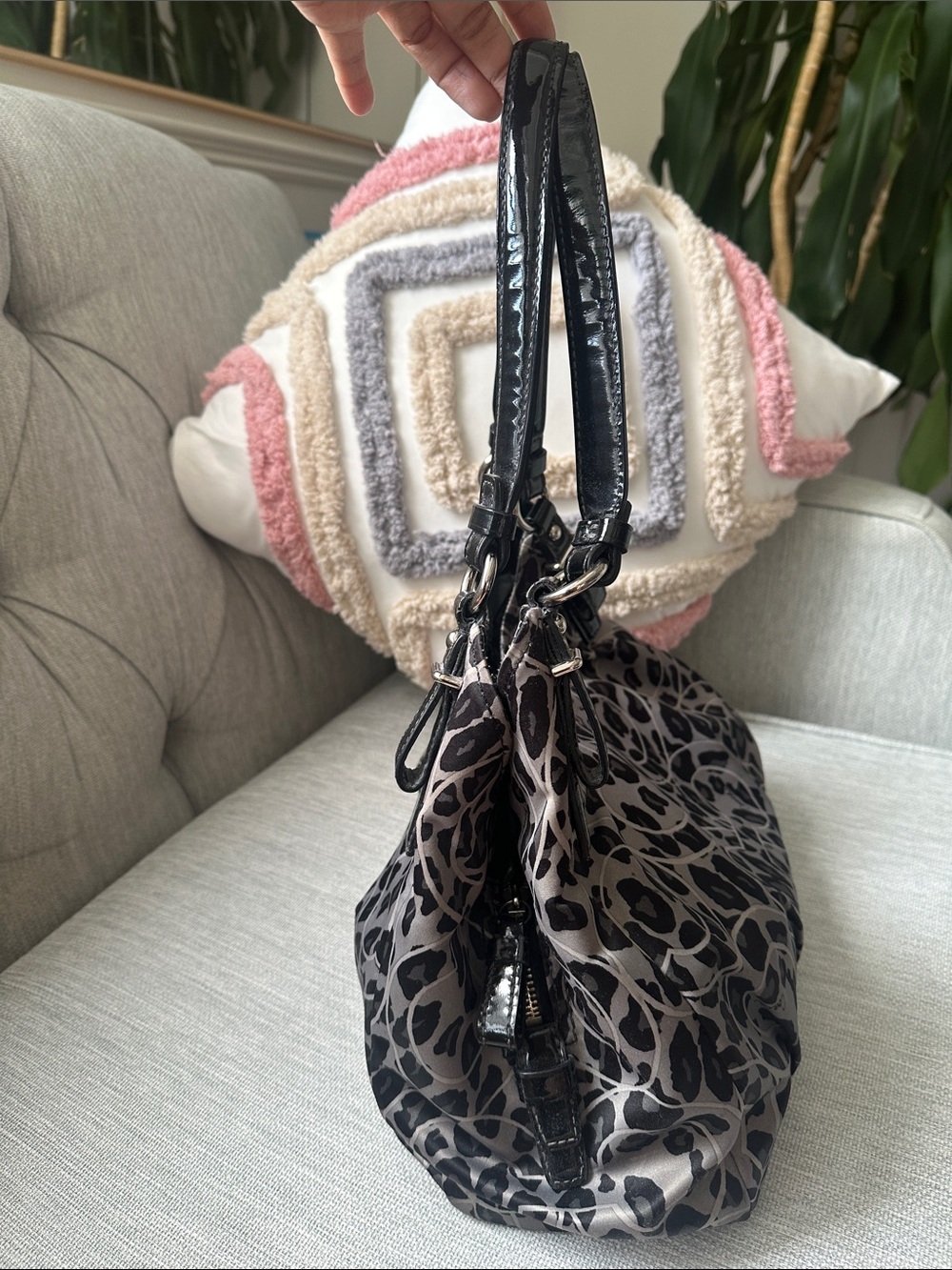Auth Coach Ocelot Black and Silver  Signature Shoulder Bag - Vintage Y2K - Picture 5 of 5